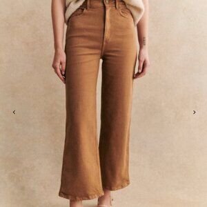 Sézane Le Crop Wide Leg Coffee Jeans